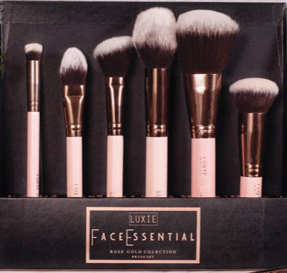 Luxie Face Essential Makeup Brush Set- Rose Gold Collection